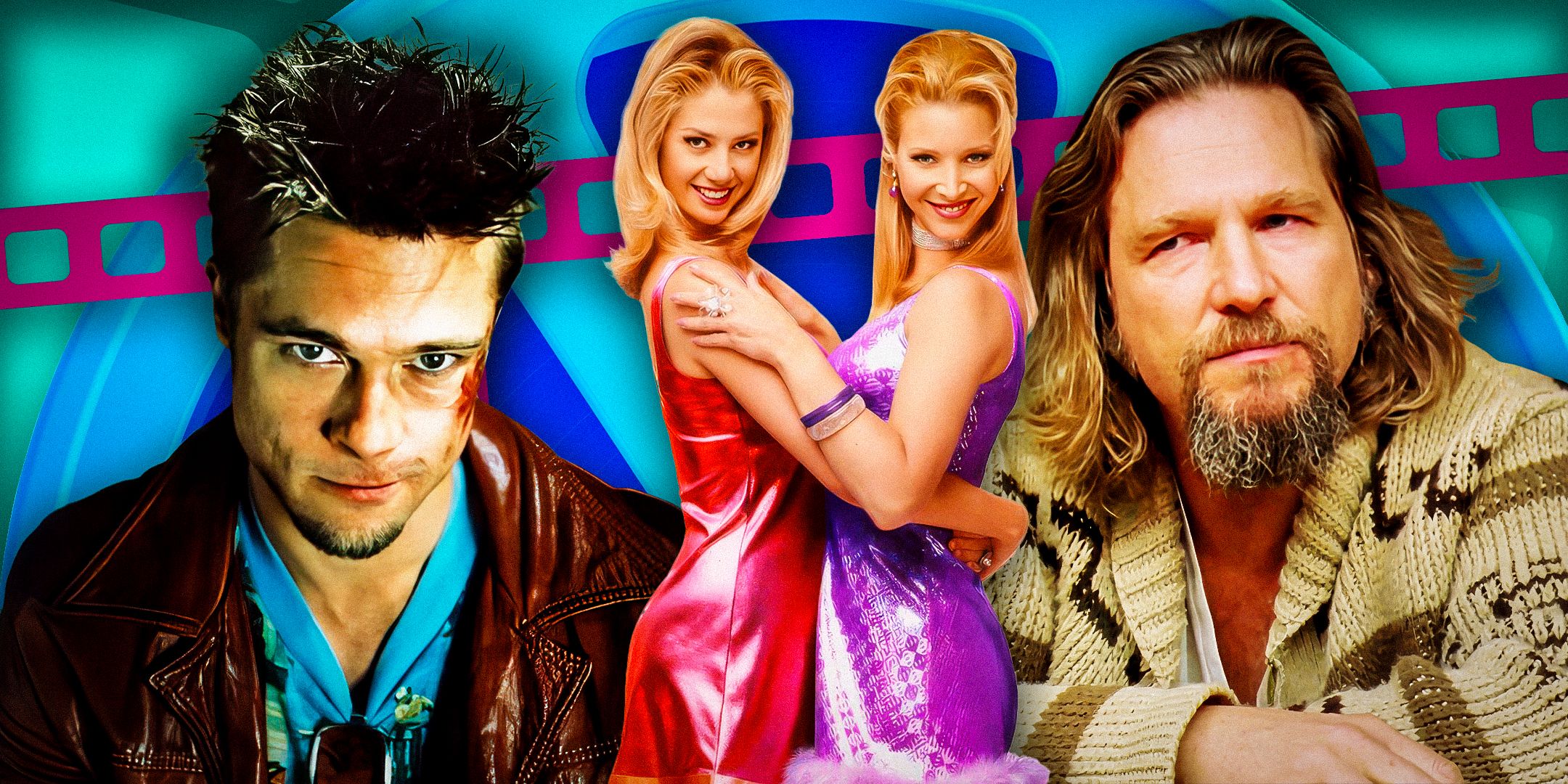 Romy and Michele from Romy and Michele's High School Reunion, Tyler Durden from Fight Club and Jeff Bridges as The Dude from The Big Lebowski 