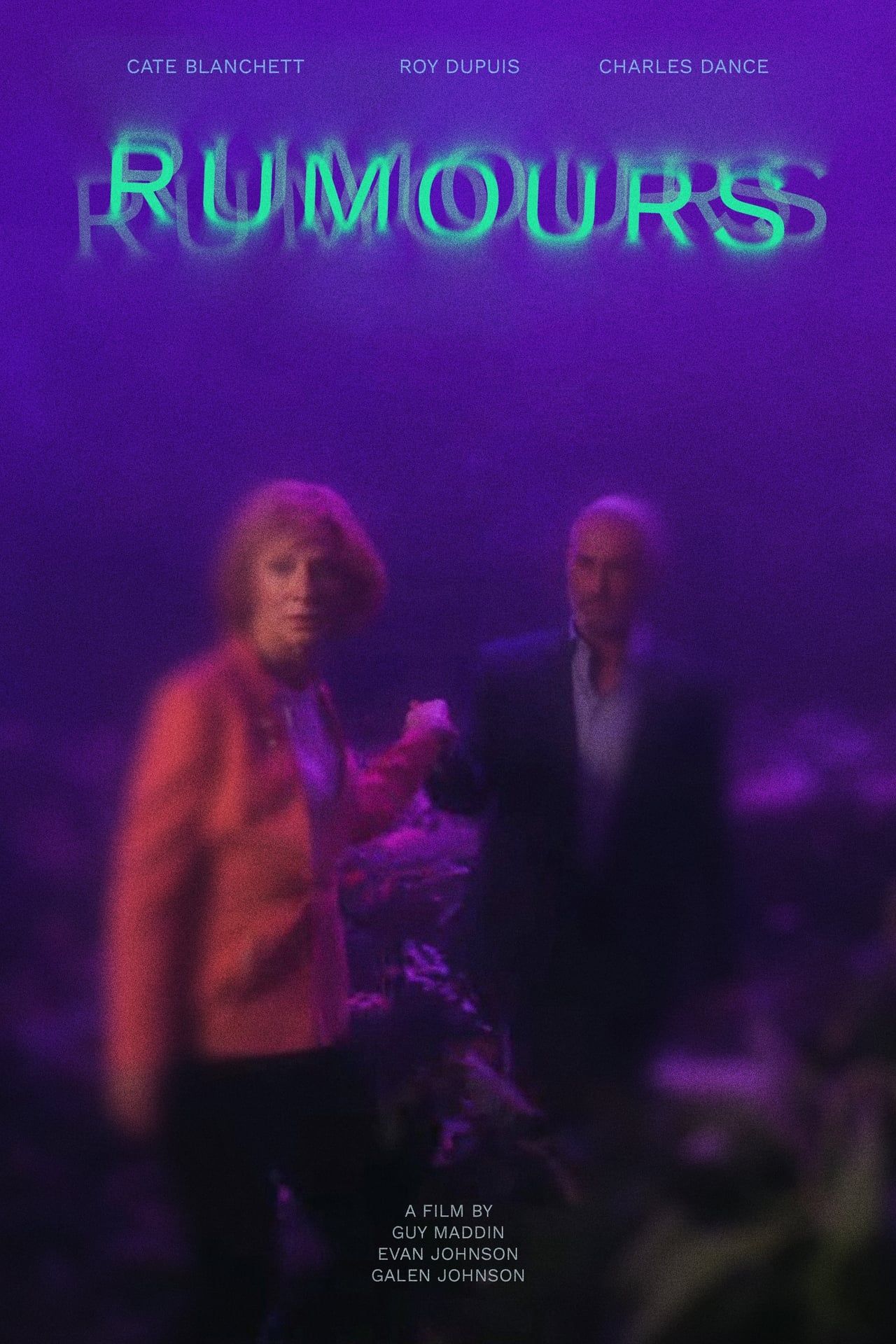 Rumors movie poster showing Charles Dance and Cate Blanchett holding hands