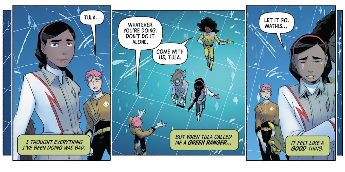 Sage narrates as Katie Walker Yellow Ranger of Power Rangers Time Force takes away Tula in Ranger Academy #8