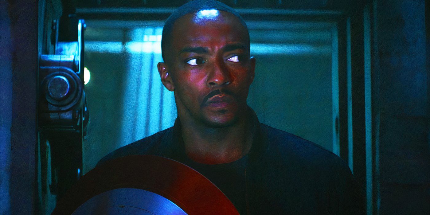 Sam Wilson's Captain America with his shield in Captain America Brave New World first look image