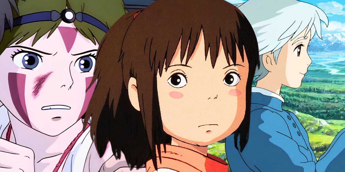 A collage image of San from Princess Mononoke, Chihiro from Spirited Away, and Sophie from Howls Moving Castle - created by Tom Russell