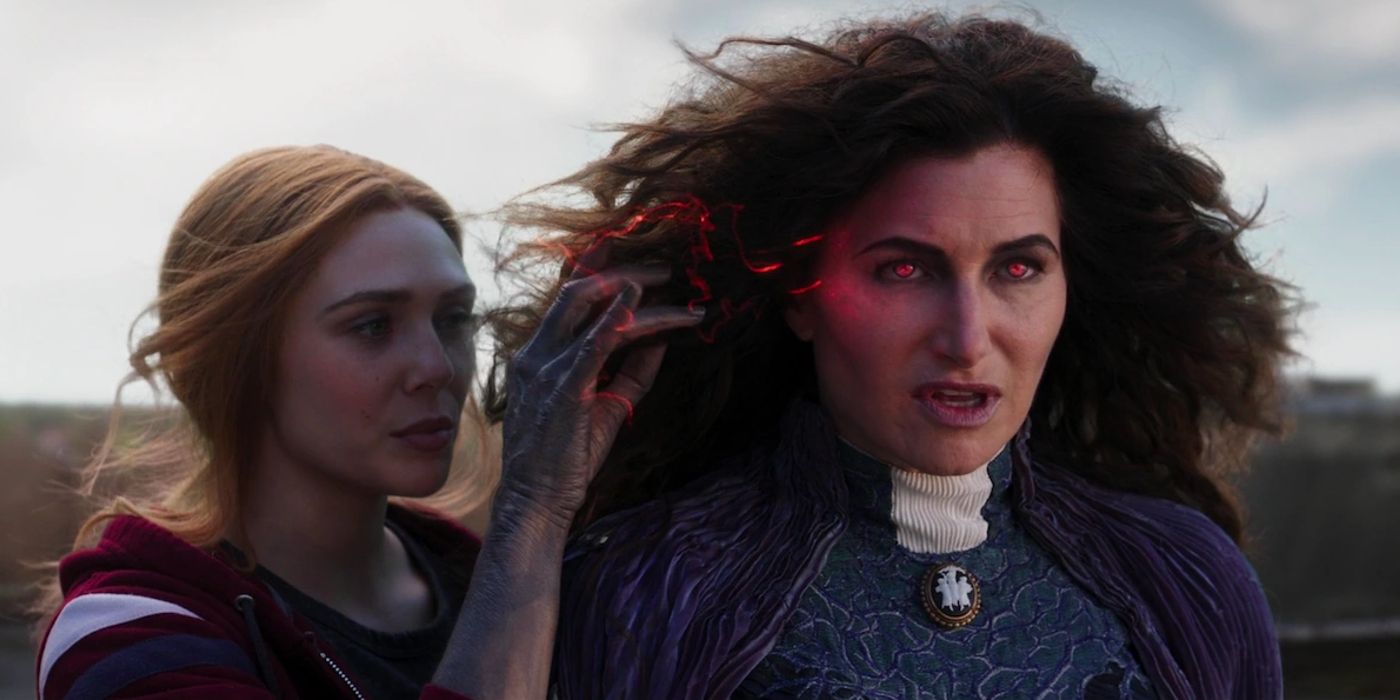 Scarlet Witch toying with Agatha's memories in the MCU with magic in WandaVision