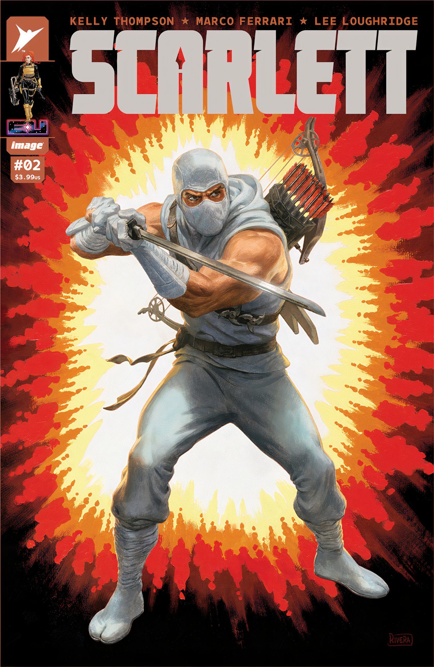 Scarlett #2 variant cover featuring the ninja known as Storm Shadow.