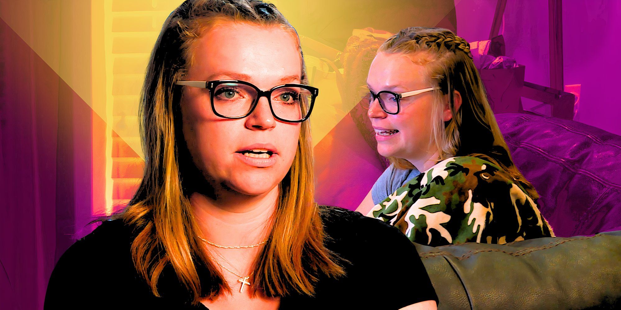 Maddie Brush montage wearing glasses
