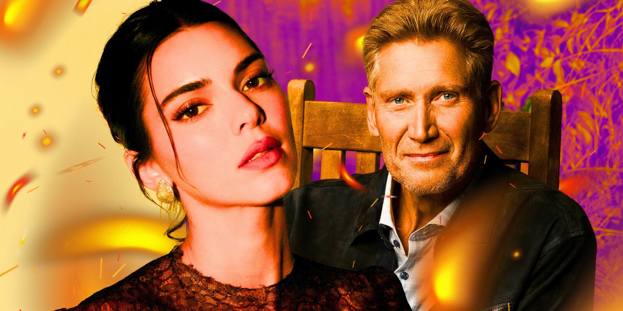a montage of Kendall jenner and Gerry turner’s golden bachelor promo image