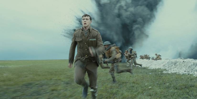 George MacKay tries to navigate a crowded trench as Schofield in 1917
