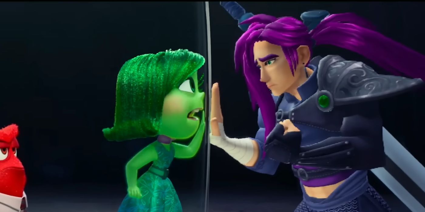 Disgust and Lance Slashblade, one of Riley's crushes from Inside Out 2