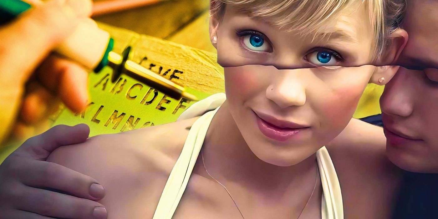 Sherri Papini from Perfect Wife on Hulu with wood-burning tools behind her