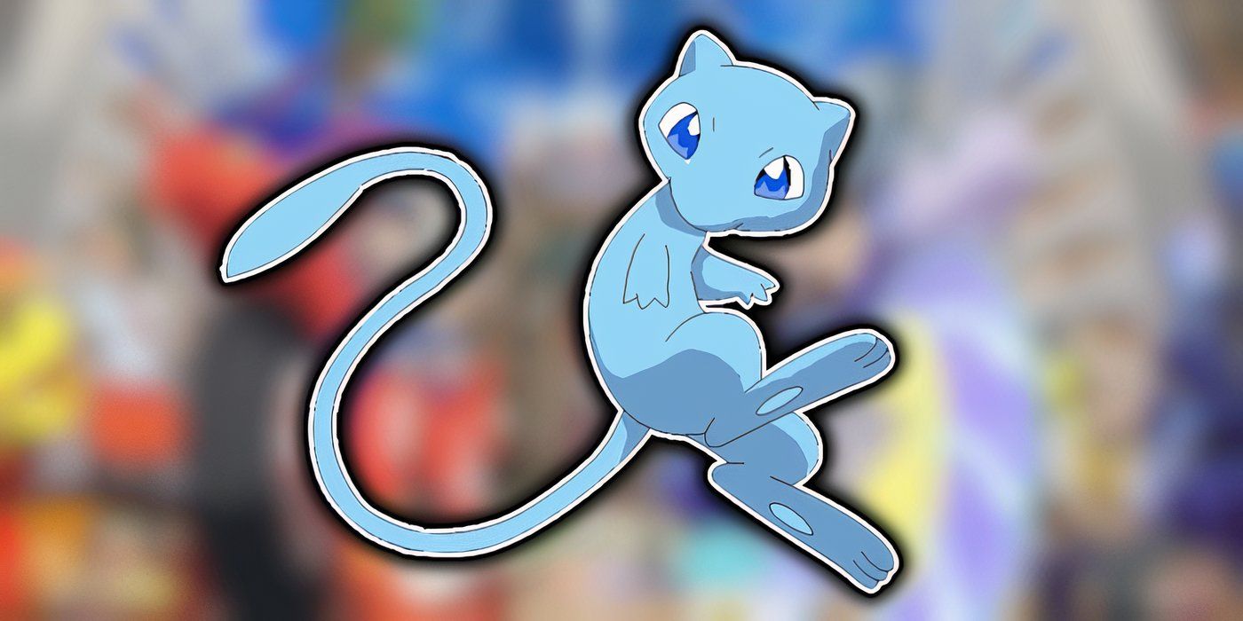 A Shiny Event Mew with Pokémon Scarlet and Violet&rsquo;s Paldea Region in the background