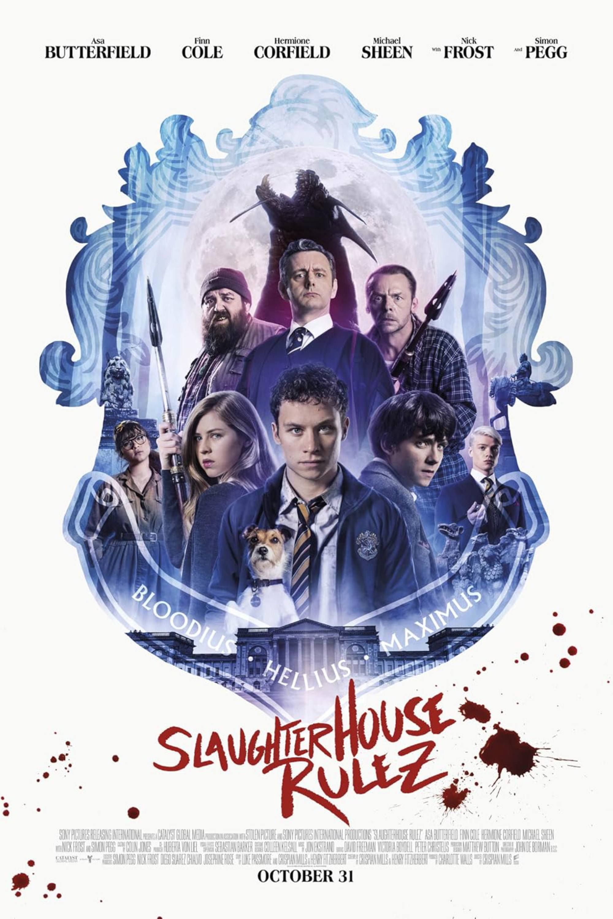 Slaughterhouse Rulez - Poster - Asa Butterfield, Finn Cole, Corfield, Michael Sheen