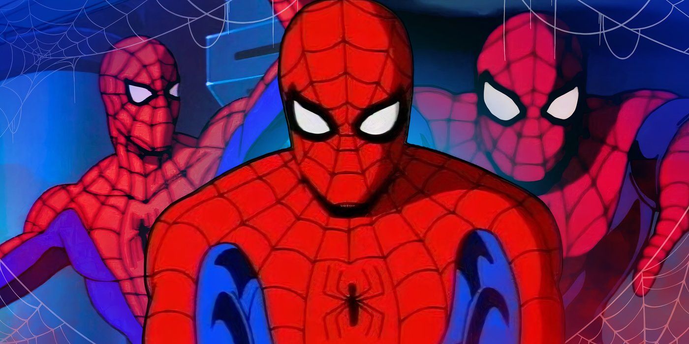 3 images of Spider-Man from Spider-Man The Animated Series