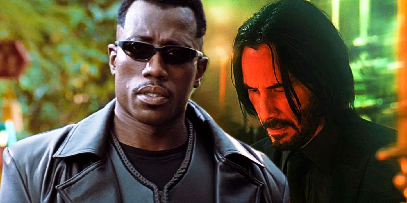 Split image of Blade and John Wick 4