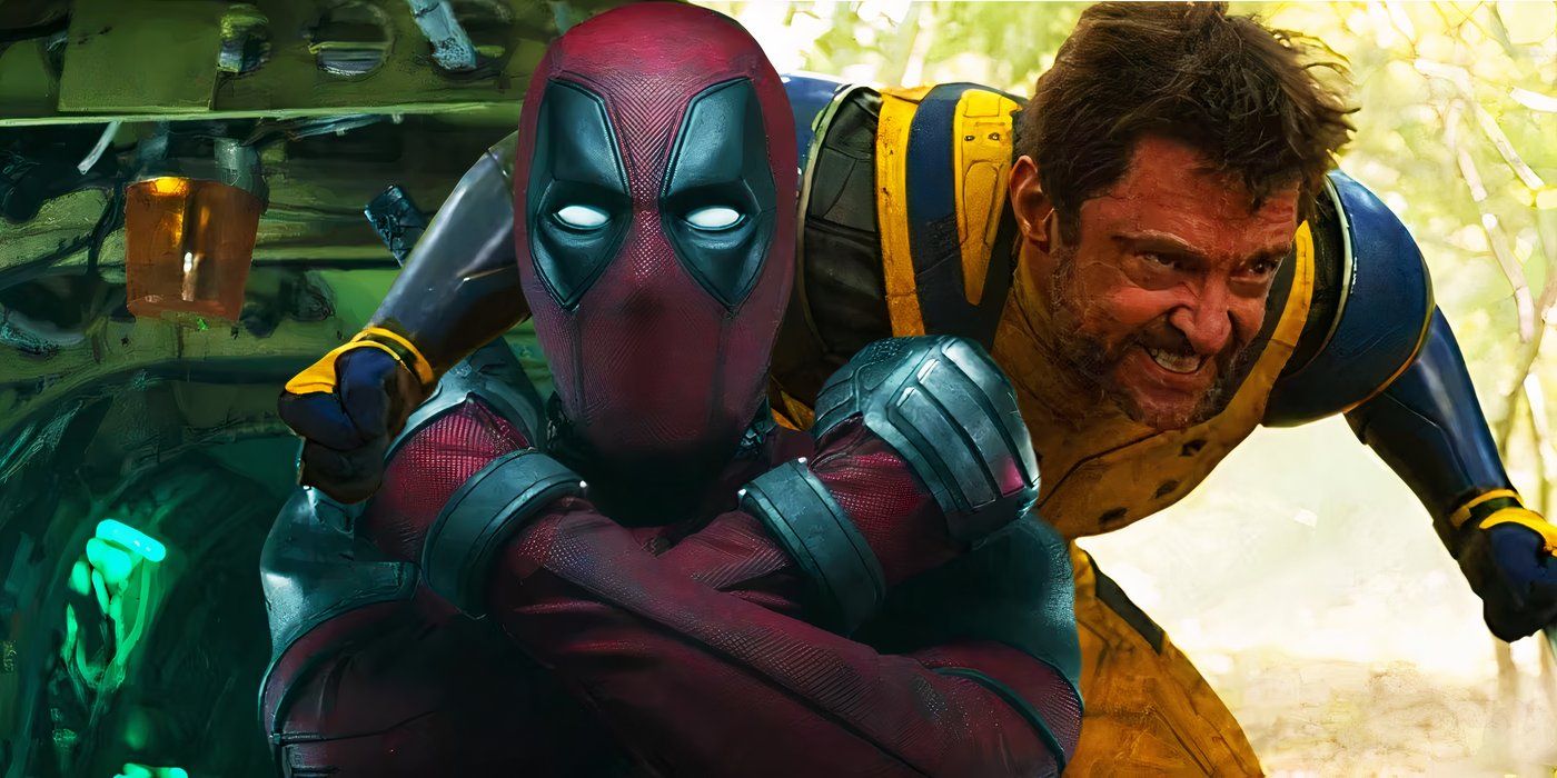 Split image of Deadpool with his arms crossed and Wolverine crouched down in Deadpool 2 and Deadpool & wolverine