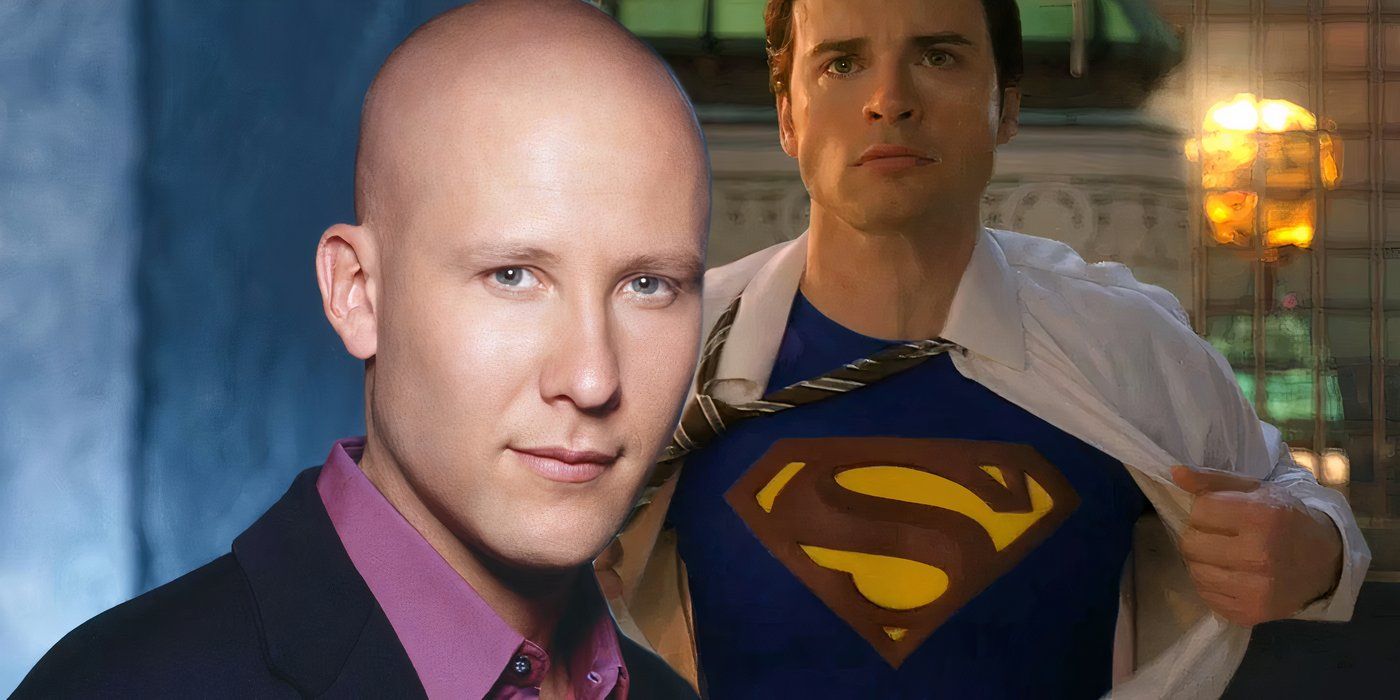 Split image of Lex Luthor and Superman in Smallville