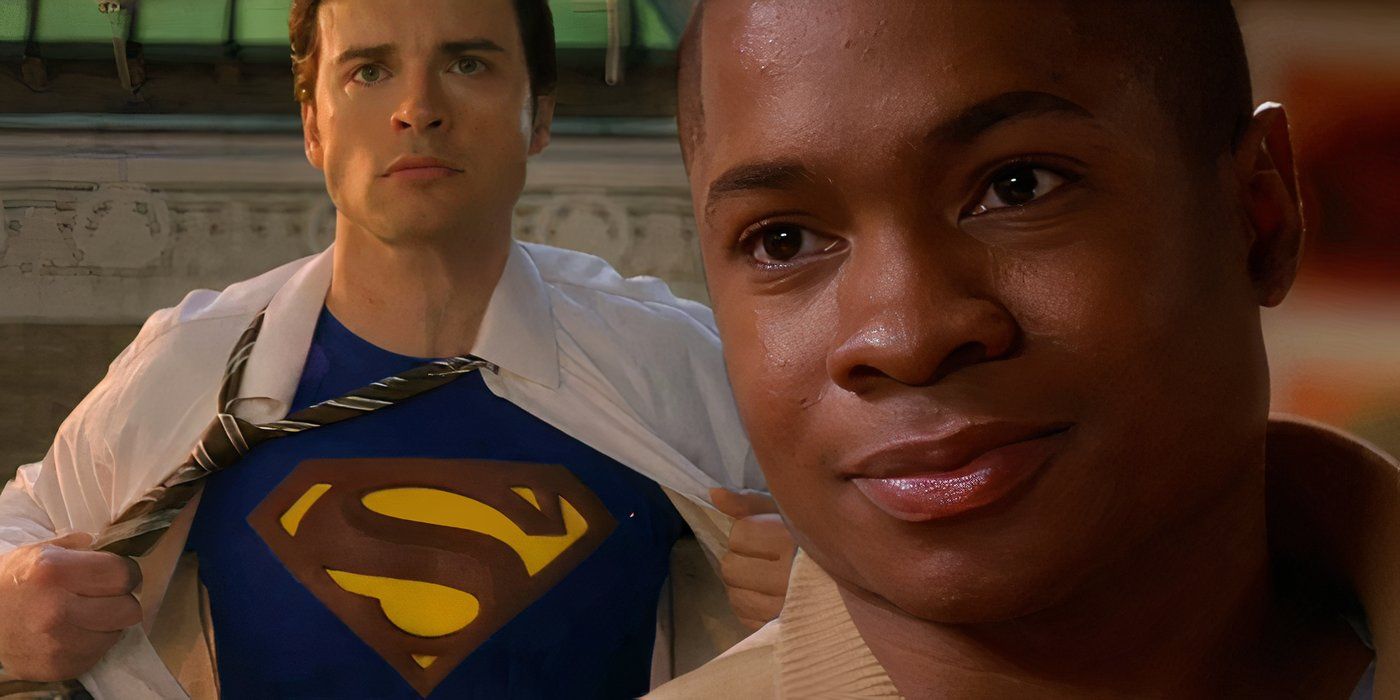 Split image of Pete Ross and Clark Kent in Smallville