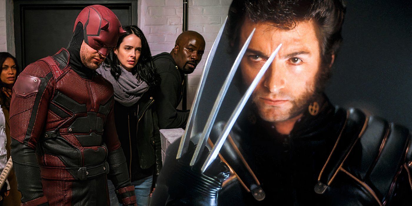 Split image of Wolverine and Netflix's Defenders