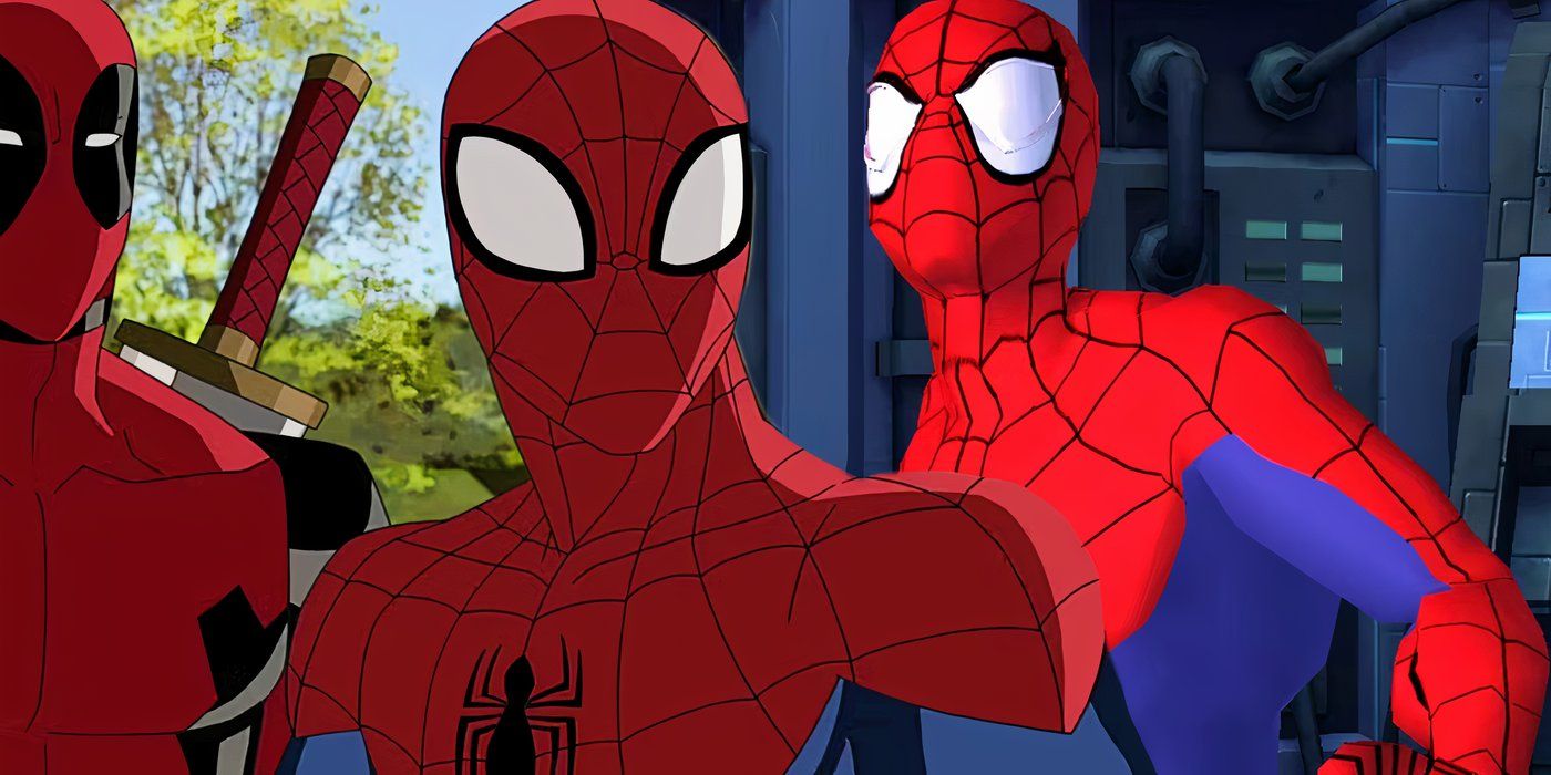 Split images of Spider-Man in his 2012 show and 3d show