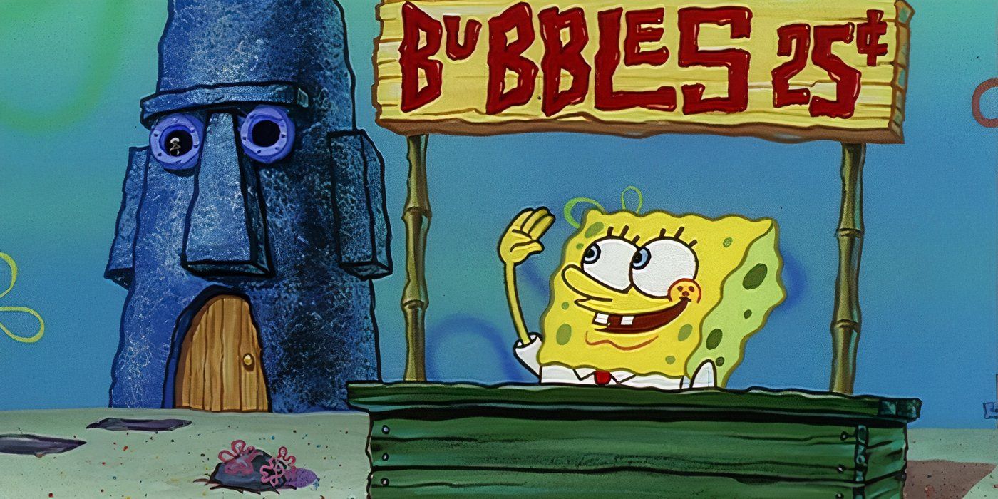 SpongeBob at his bubble stand