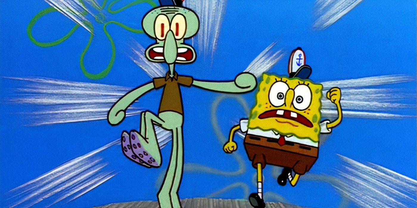 Squidward and SpongeBob racing