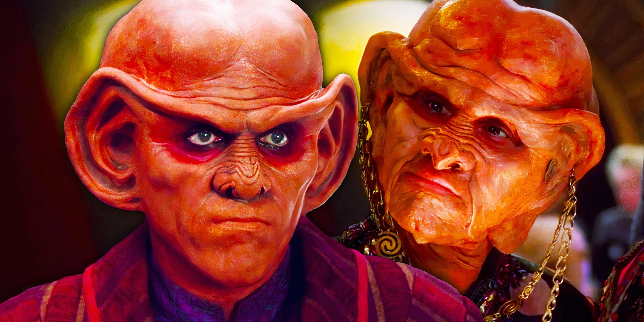 Ferengi Quark and Pel in Star Trek: Deep Space Nine