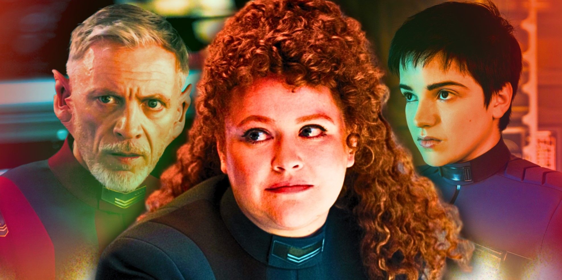 Commander Rayner, Lt Tilly, and Ensign Adira Tal from Star Trek Discovery