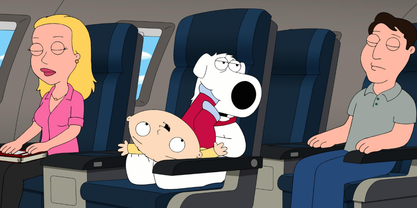 Stewie chuta Brian no rosto no episódio de Family Guy, Baby Stewie