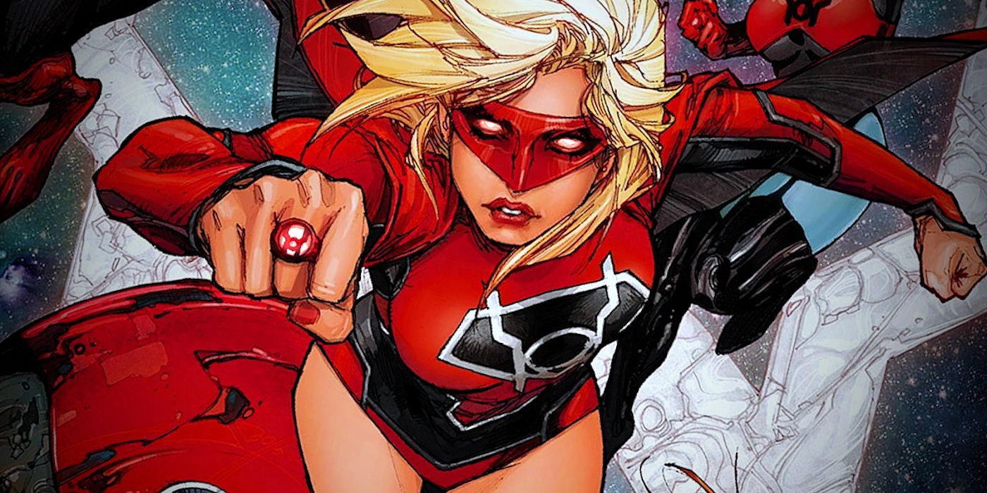 Supergirl em traje de Lanterna Vermelha da DC Comics Art