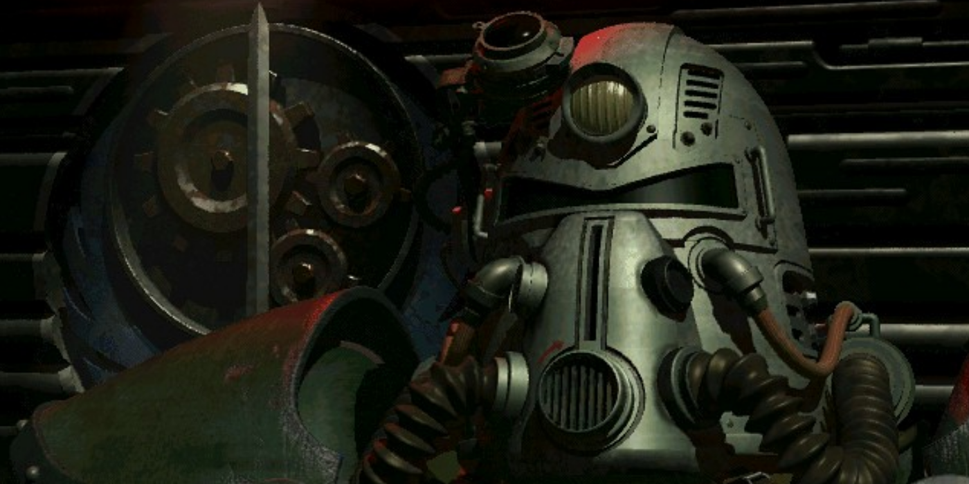 Armadura T-51 definida no jogo Fallout original de 1997.