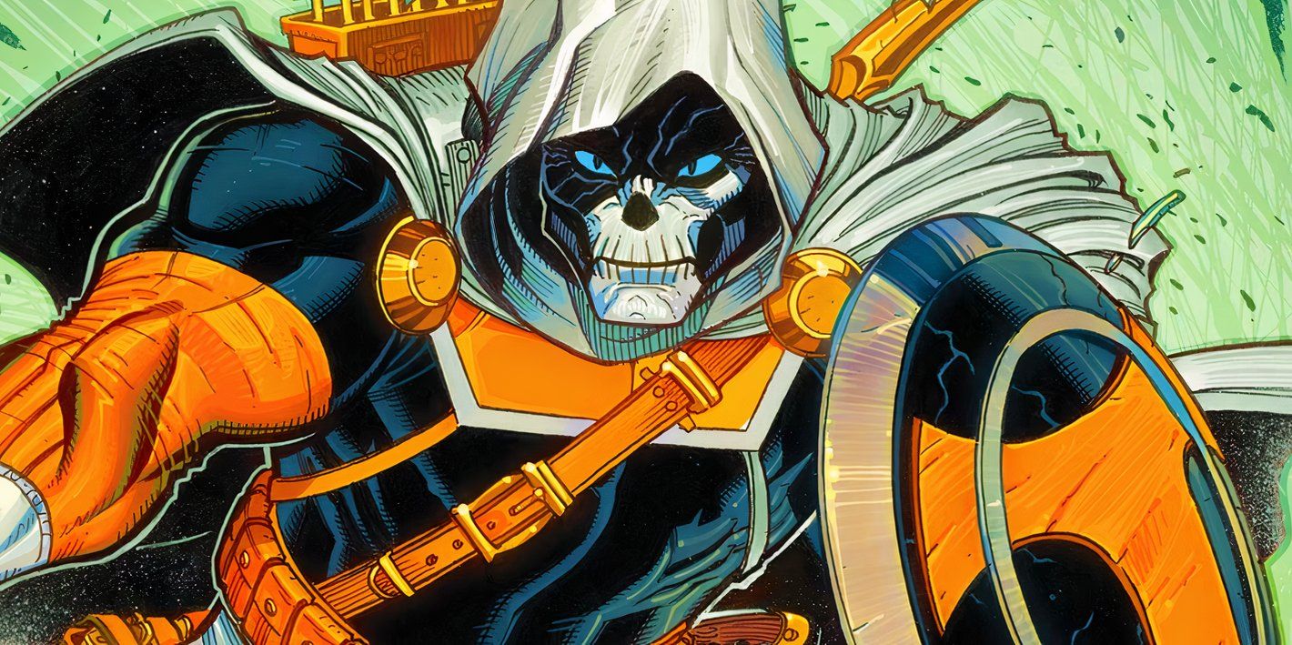 Marvel's Taskmaster in a black-and-orange variation on his classic costume.