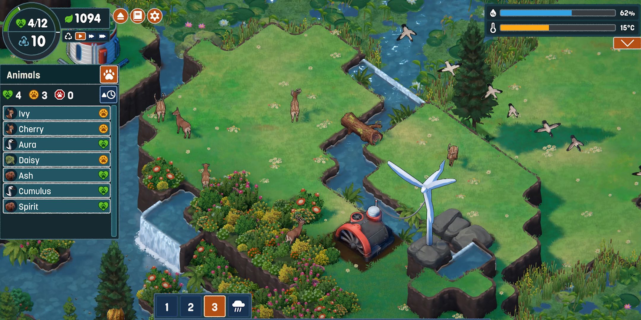 Deer and birds in the wild in Terra Nil&rsquo;s Vita Nova update.
