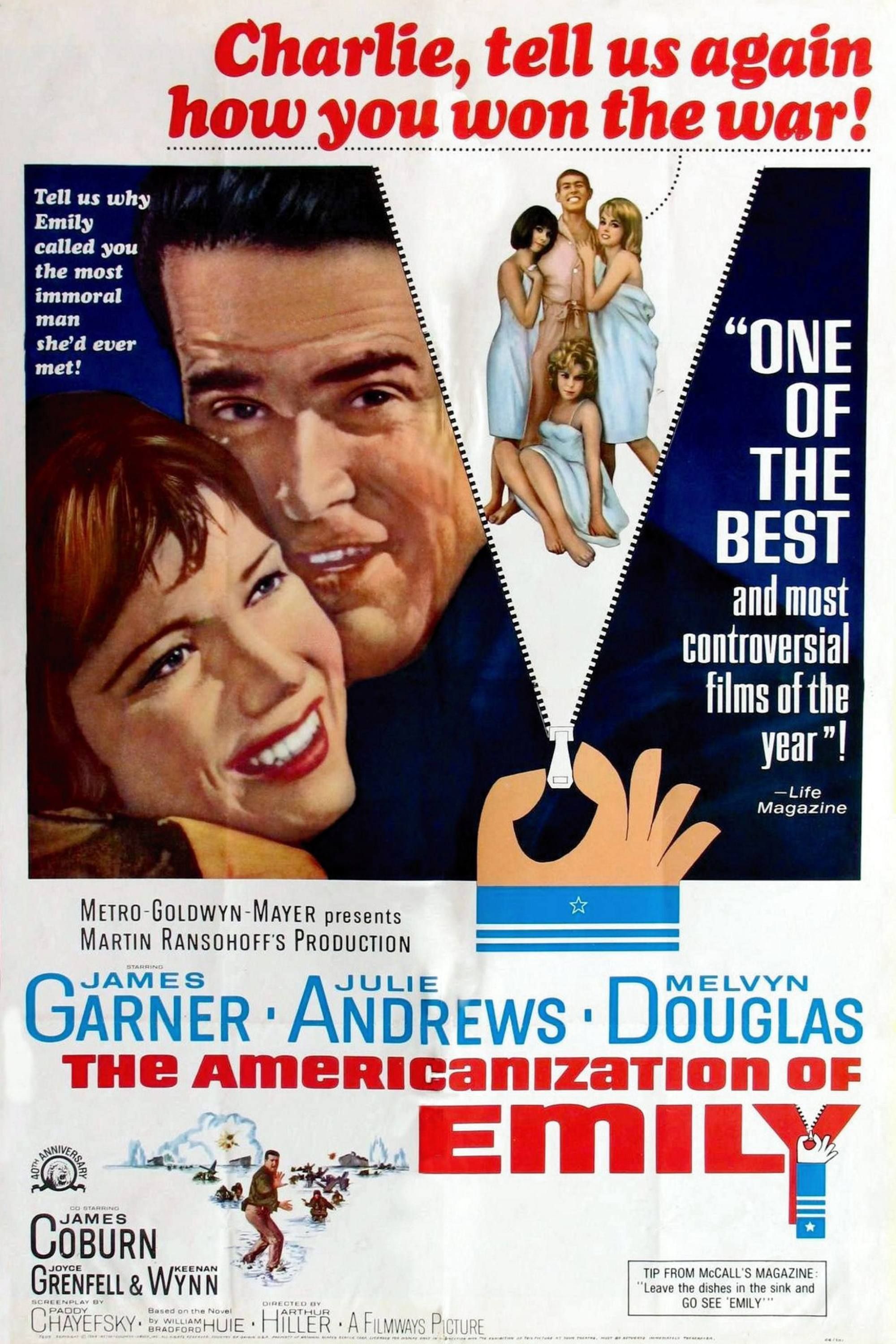 The Americanization Of Emily (1964) - Poster - James Garner, Julie Andres &amp; Melvyn Douglas