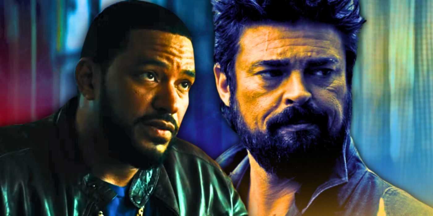 Split image of Laz Alonso as MM and Karl Urban as Billy Butcher in The Boys season 4