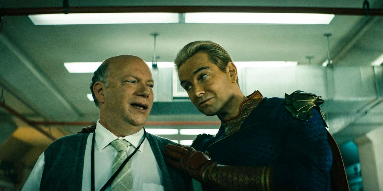 Homelander (Antony Starr) looks mockingly at Marty (Murray Furrow) in The Boys season 4 episode 4