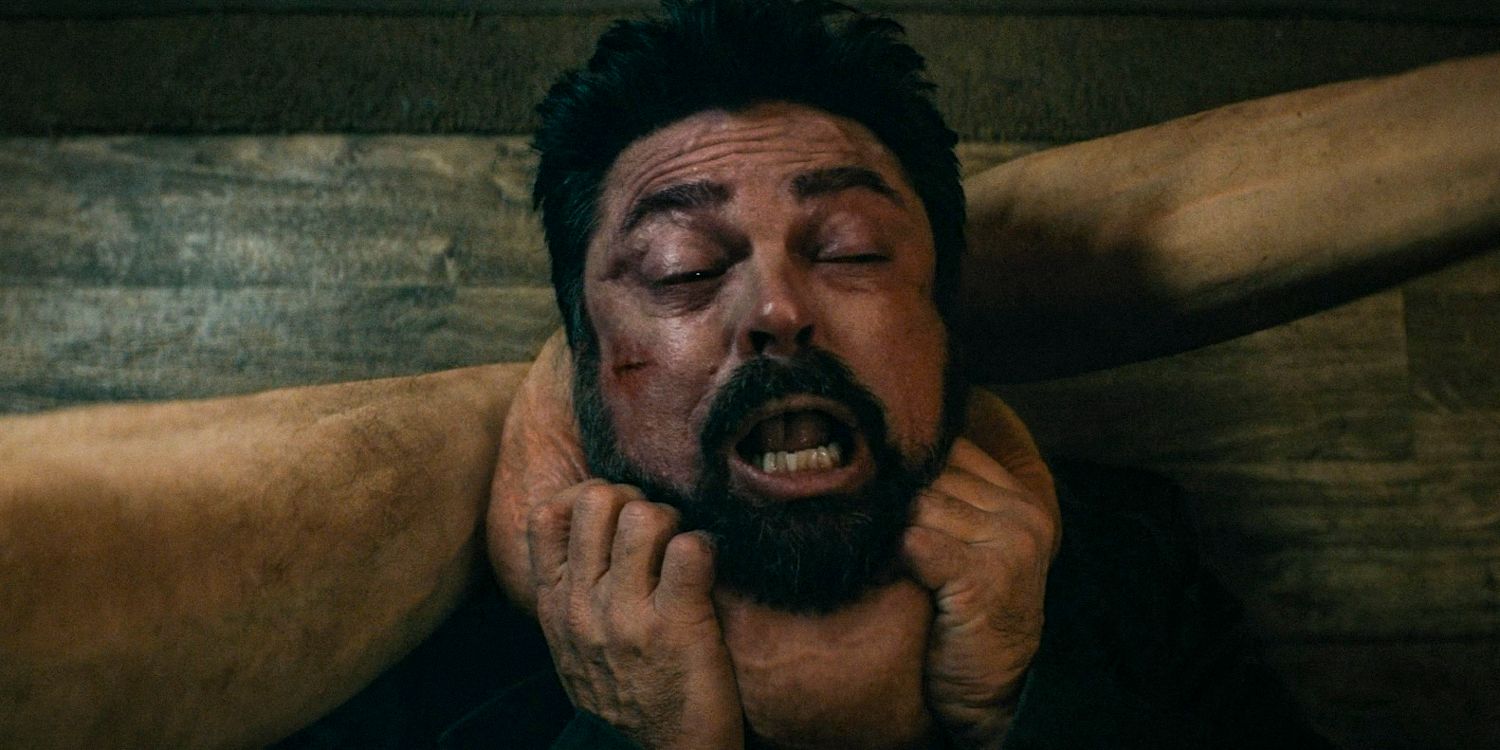 Ezekiel strangling Butcher (Karl Urban) in The Boys season 4 episode 4