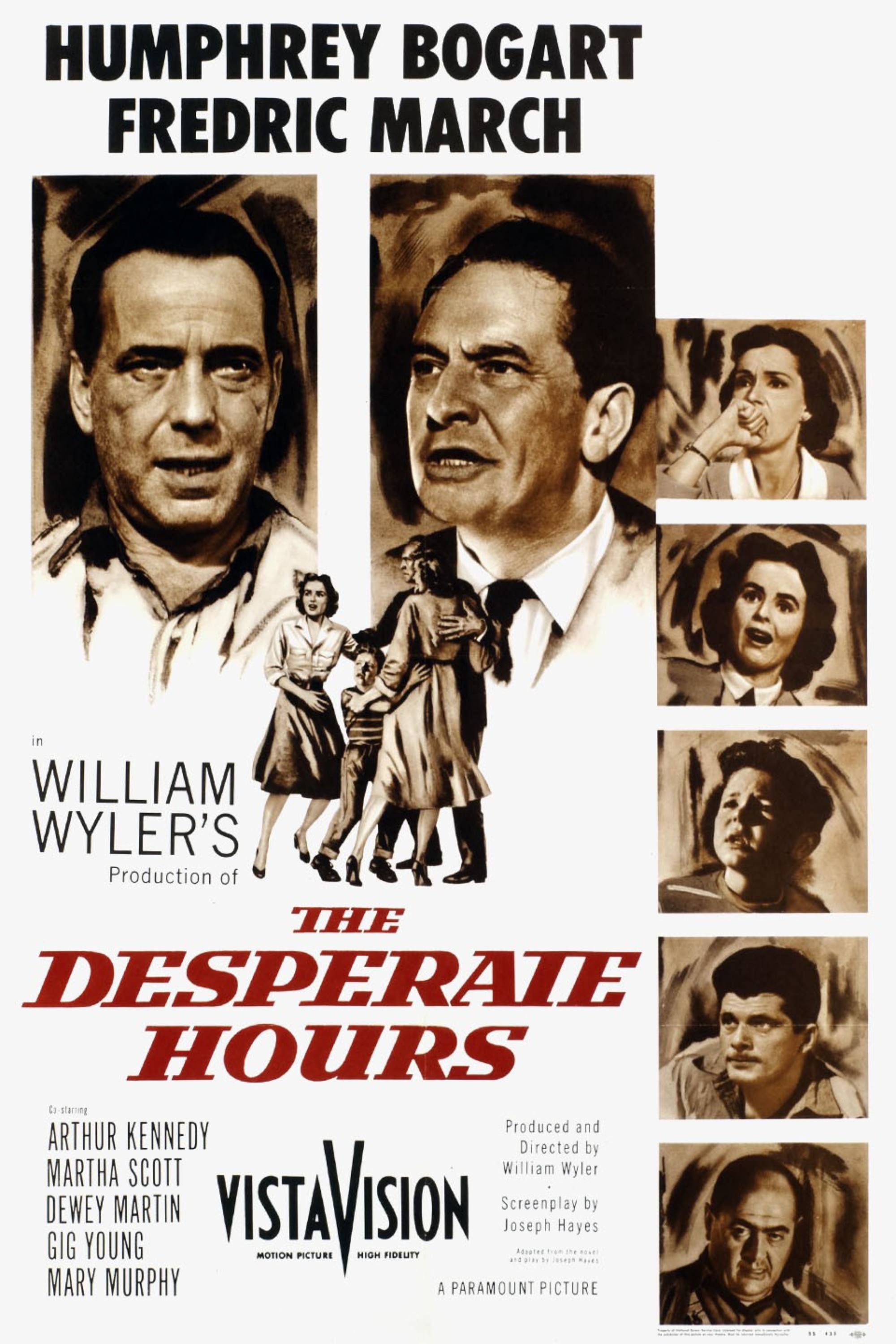 As Horas Desesperadas (1955) - Pôster - Humphrey Bogart e Fredric March