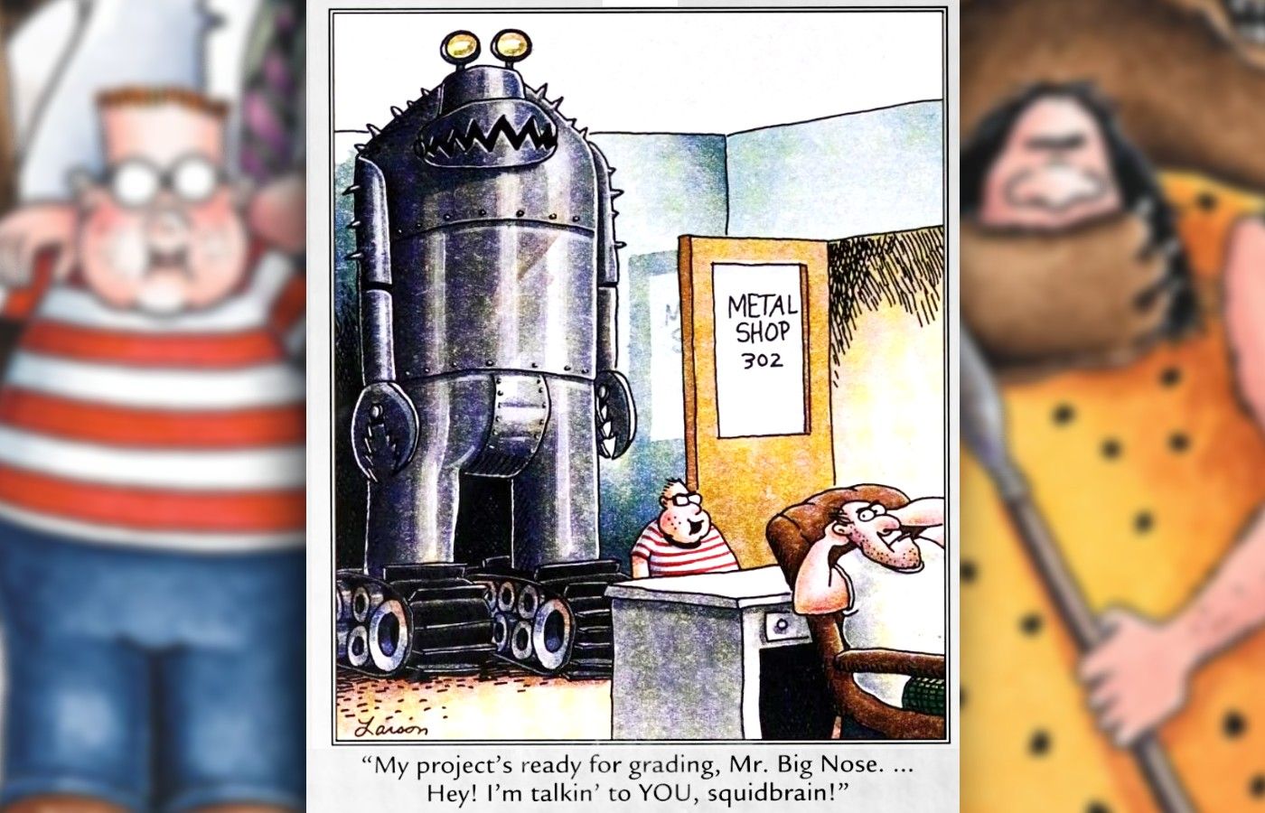 the far side comic where a kid makes a robot
