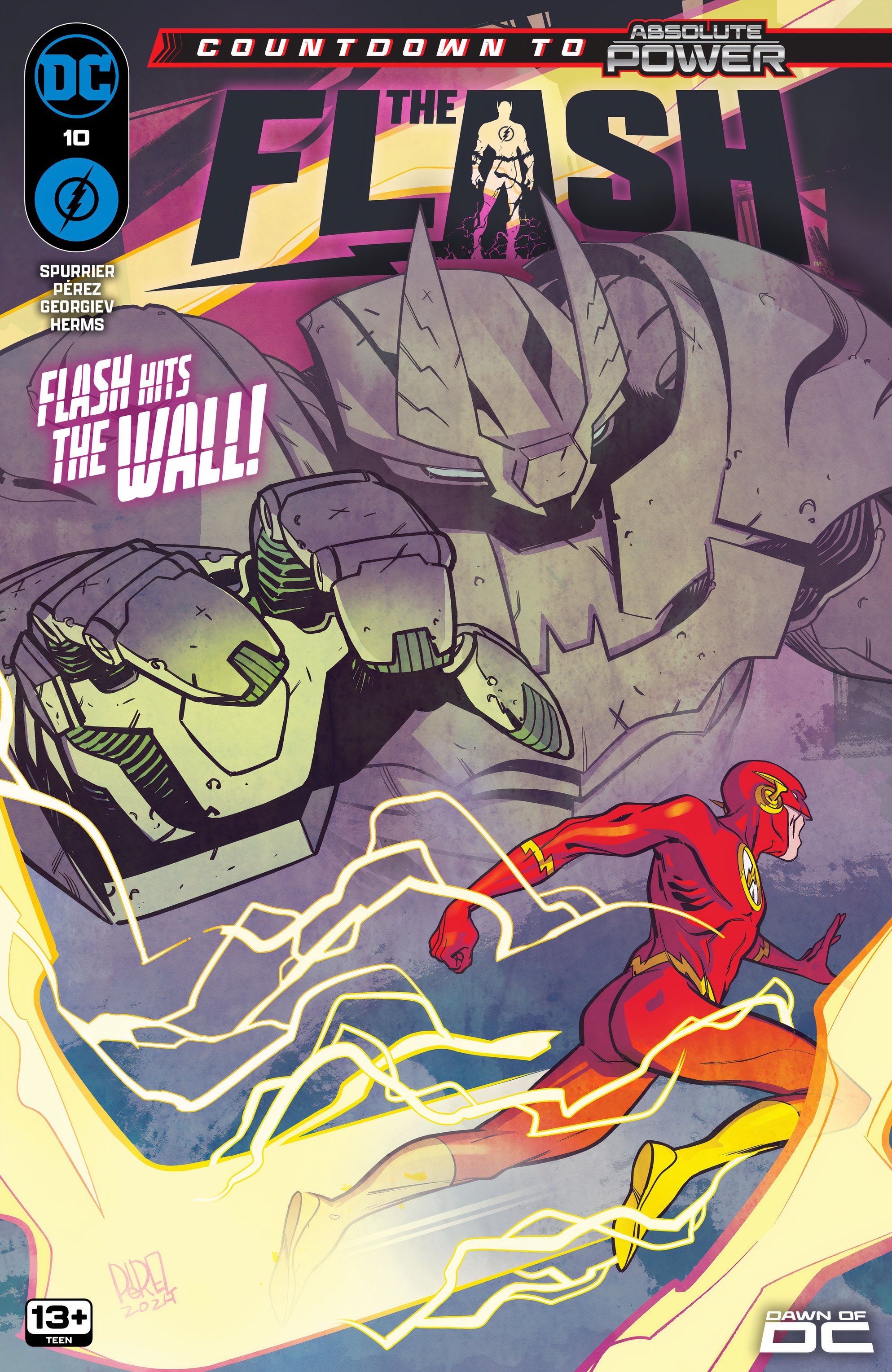 The Flash 10 Cover Barry vs Bat Robot DC