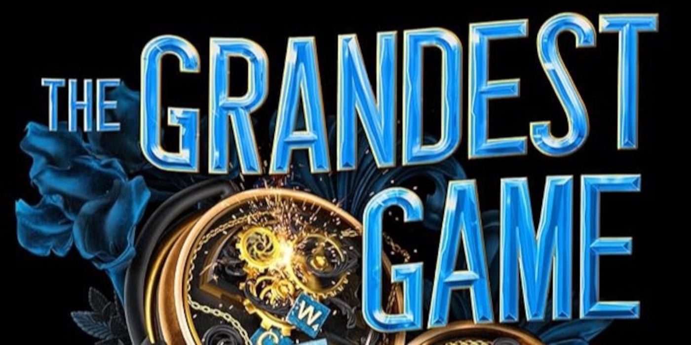 The Grandest Game Cover featuring the title in blue text, a blue flower, and gold