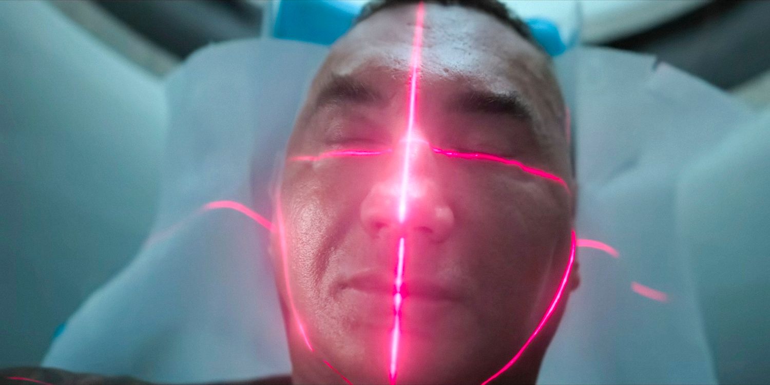 Joe Flood (Dave Bautista) undergoes an MRI in The Killer's Game (2024)