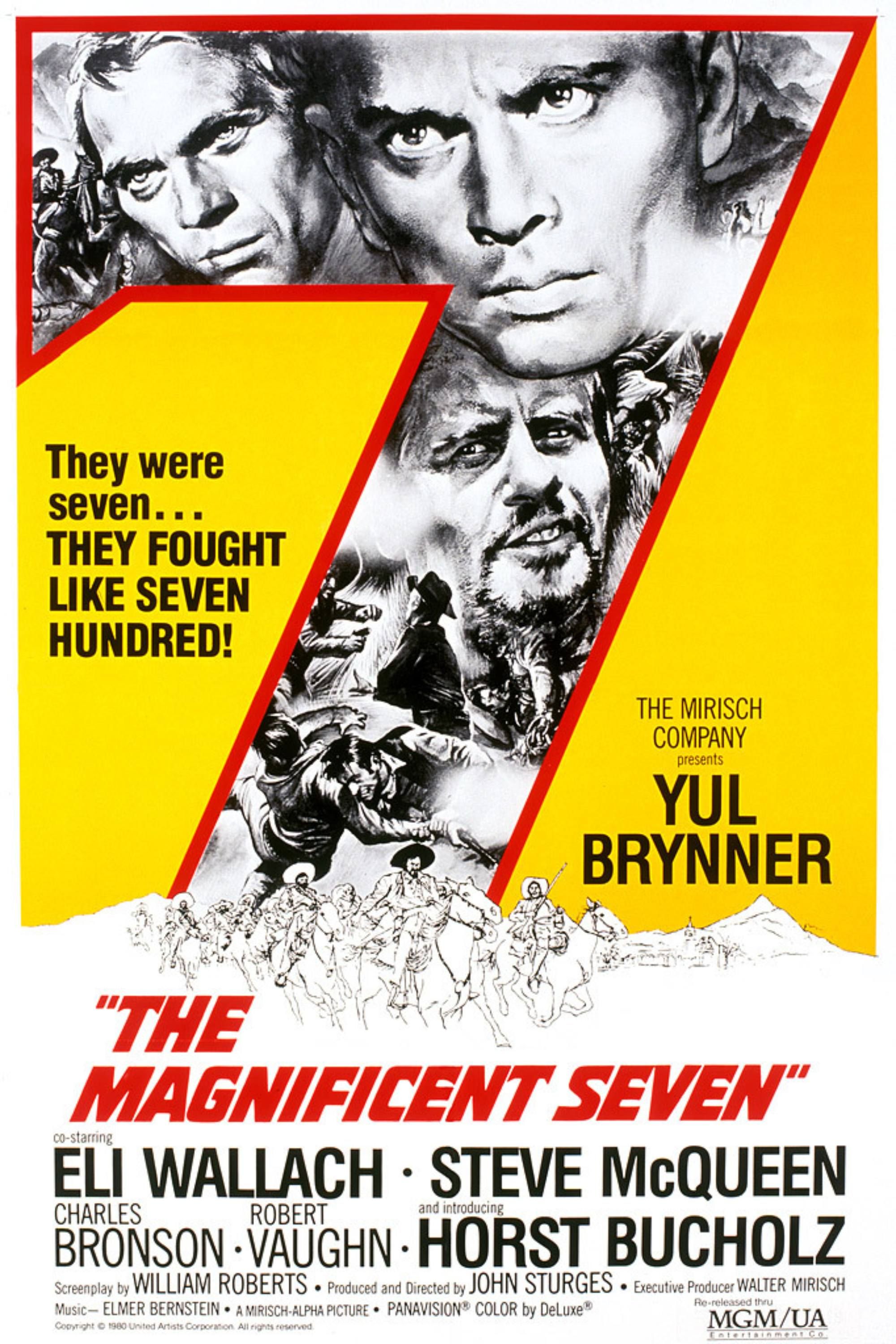 The Magnificent Seven (1960) - Poster - Yul Brynner