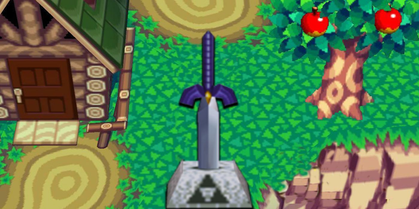 A Master Sword de Legend of Zelda no jogo Animal Crossing original