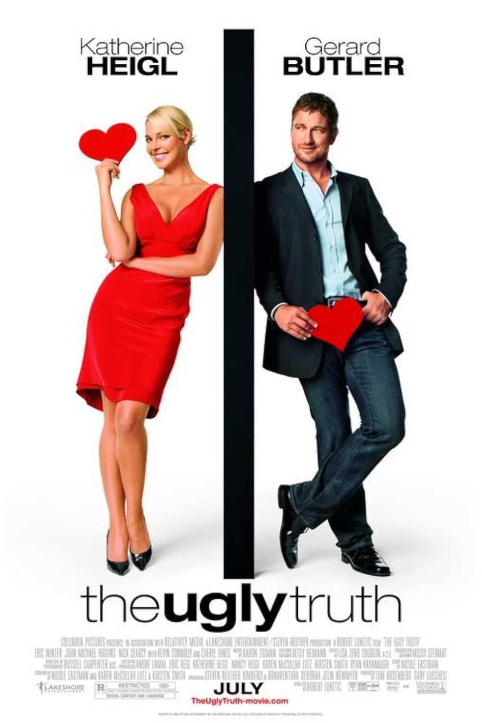 The Ugly Truth - Poster - Katherine Heigl & Gerard Butler with hearts