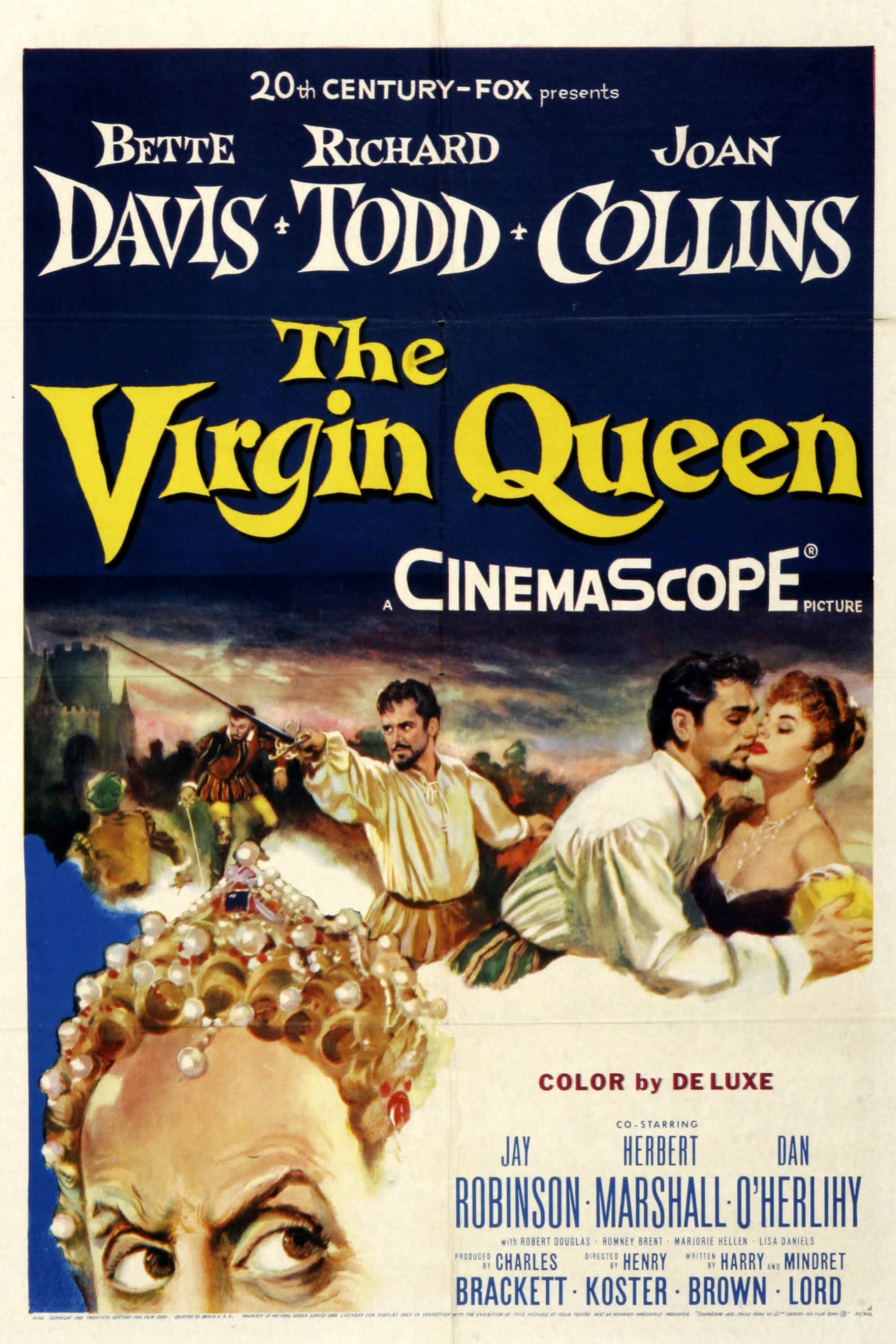 The Virgin Queen (1955) - Poster - Bette Davis, Richard Todd & Joan Collins