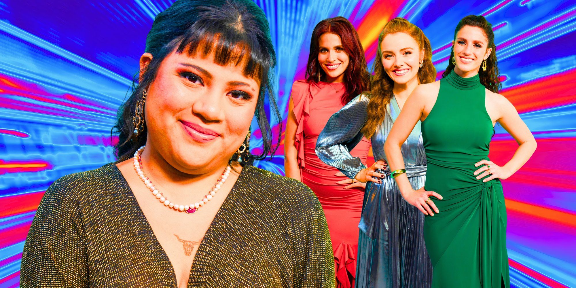 American Idol&rsquo;s Julia Gagnon smiles with Abi Carter, Emmy Russell and McKenna Faith Breinholt smiling in the background.