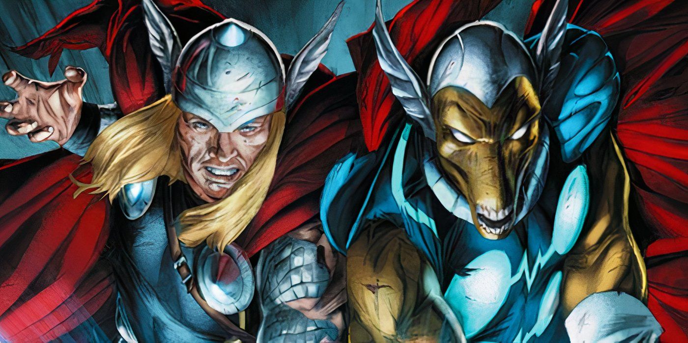 Thor and Beta Ray Bill fighting together in Marvel Comics