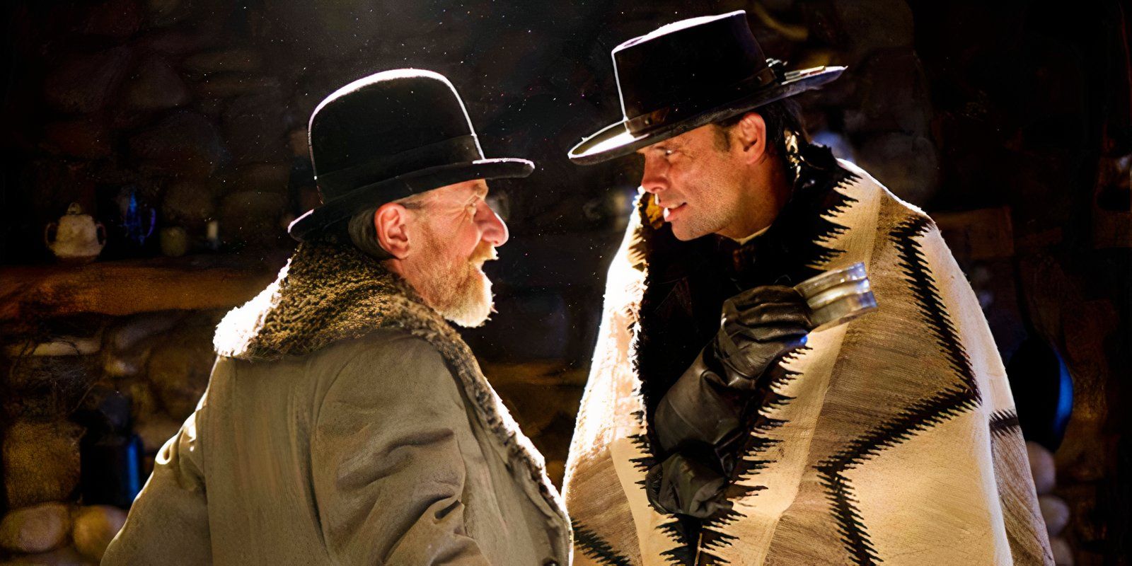 Tim Roth and Walton Goggins in The Hateful Eight