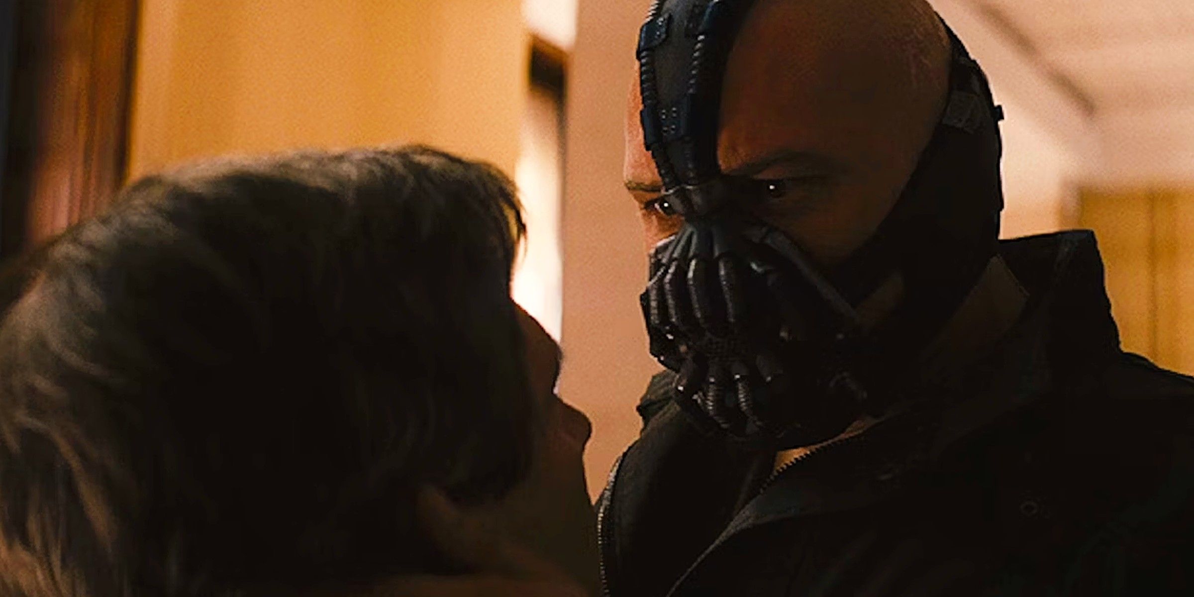 Tom Hardy as Bane with Daggett in The Dark Knight Rises