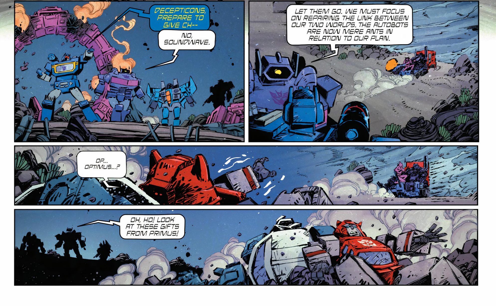 Transformers #9, Cliffjumper e Jazz são deixados nas garras do Shockwave.