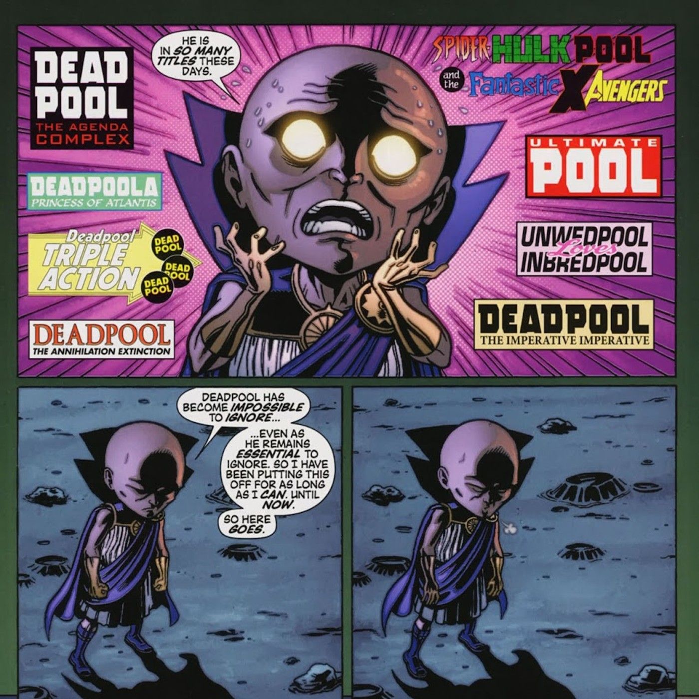 Uatu the Watcher decides to watch Deadpool.