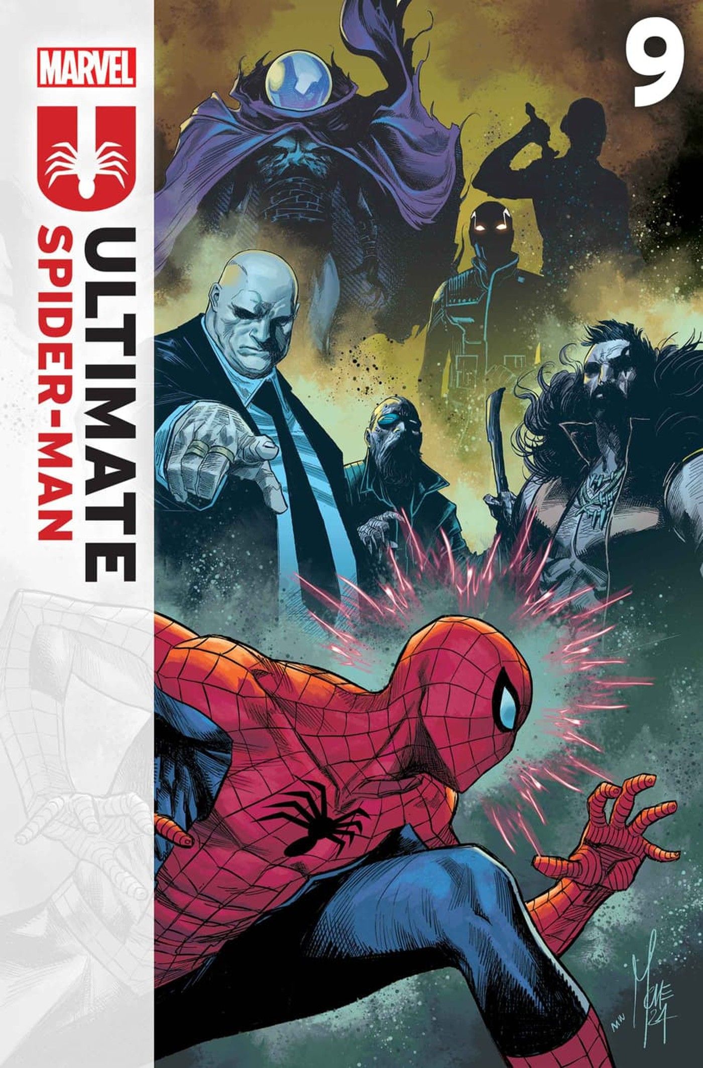 Capa definitiva do Homem-Aranha 9 com os novos Seis Sinistros